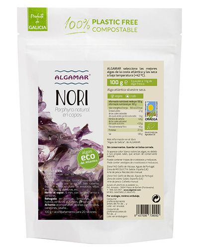 Alga Nori en Copos · Algamar · 100 gramos