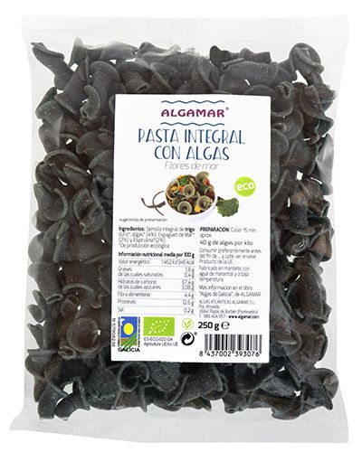 Pasta Integral con Algas - Flores de Mar · Algamar · 250 gramos