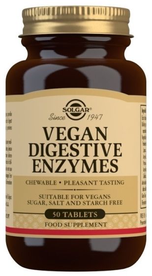 Enzimas Digestivas Veganas · Solgar · 50 comprimidos