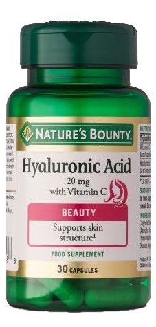 Ácido Hialurónico 20 mg con Vitamina C  · Nature's Bounty · 30 cápsulas