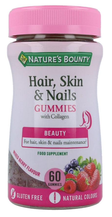 Pelo, Piel y Uñas Gummies · Nature's Bounty · 60 gummies