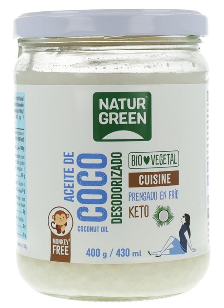 Aceite de Coco Desodorizado Cuisine Bio · Naturgreen · 400 gramos