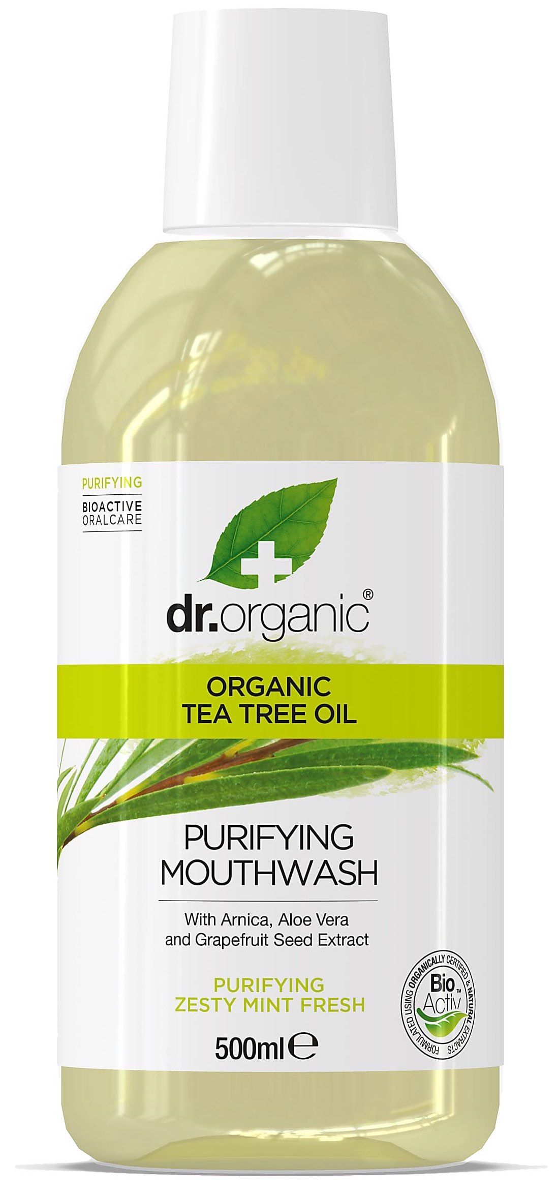 Enjuague Bucal Árbol de Té · Dr Organic · 500 ml