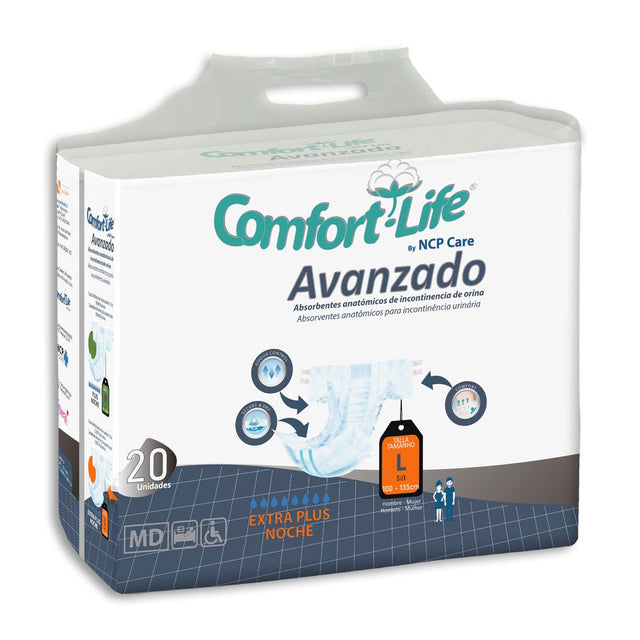 Pañales Advance Absorbentes Noche para Adultos Talla L · Comfort Life · 20 unidades