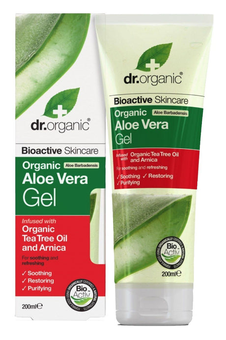 Gel Aloe Vera con Arbol de Té y Árnica · Dr Organic · 200 ml