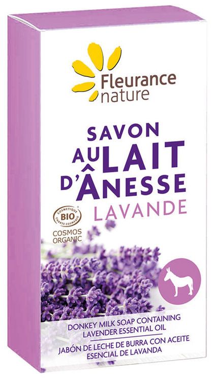 Jabón de Leche de Burra con Aceite Esencial de Lavanda  · Fleurance Nature · 100 gramos