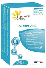 Calcio, D3 y K2 · Fleurance Nature · 60 comprimidos