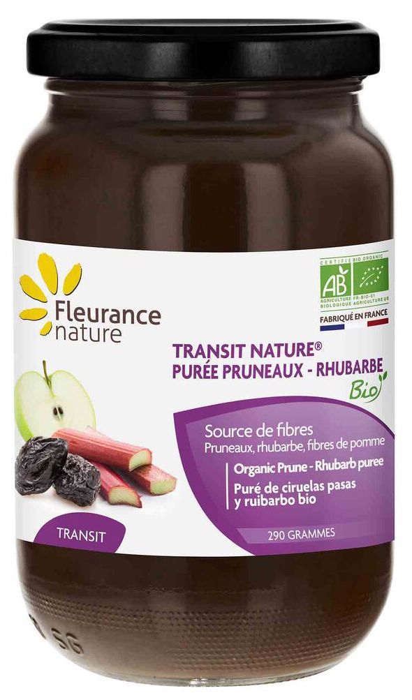 Puré de Ciruelas Pasas y Ruibarbo Bio Transit Nature · Fleurance Nature · 290 gramos