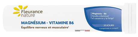 Magnesio + Vitamina B6 · Fleurance Nature · 20 comprimidos masticables