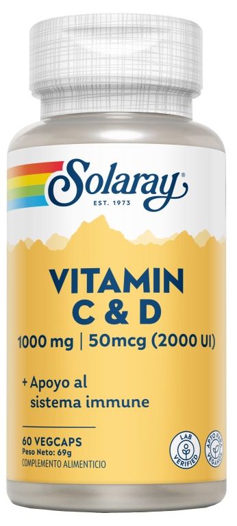 Vitamina C & D · Solaray · 60 cápsulas