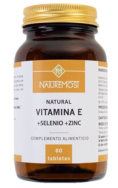 Vitamina E con Selenio y Zinc · Nature Most · 60 tabletas