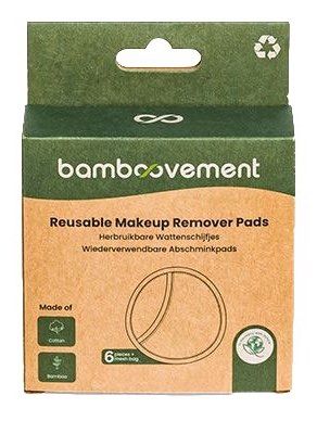 Discos Desmaquillantes Negros Reutilizables · Bamboovement · 6 unidades