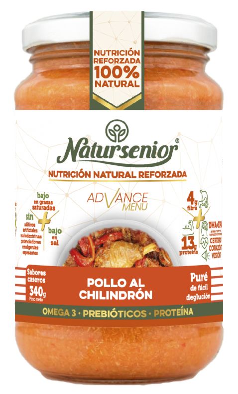 Tarro de Puré de Pollo al Chillindrón · Natursenior · 340 gramos