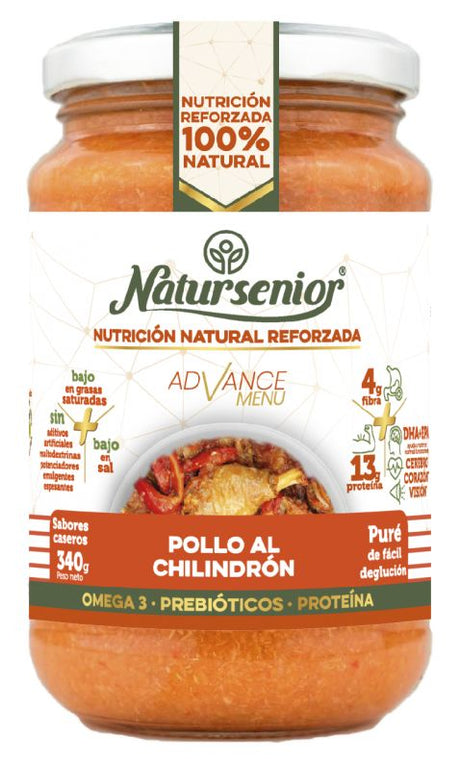 Tarro de Puré de Pollo al Chillindrón · Natursenior · 340 gramos