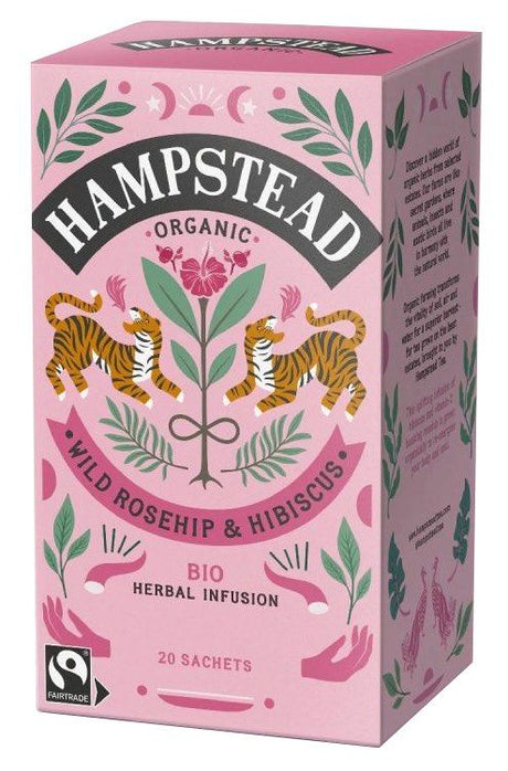 Infusión de Rosa Mosqueta Silvestre y Hibisco · Hampstead Organic · 20 filtros