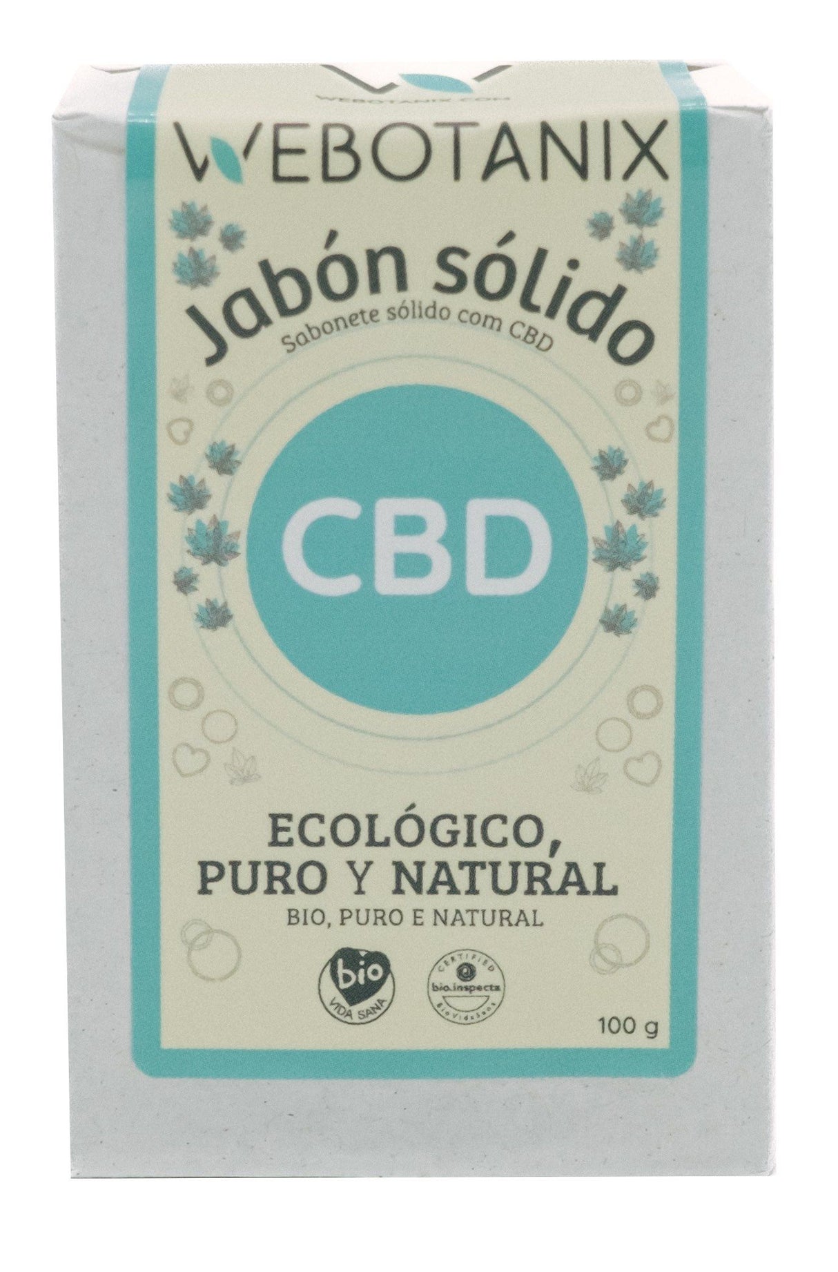 Jabón Sólido CBD Bio · WeBotanix · 100 gramos