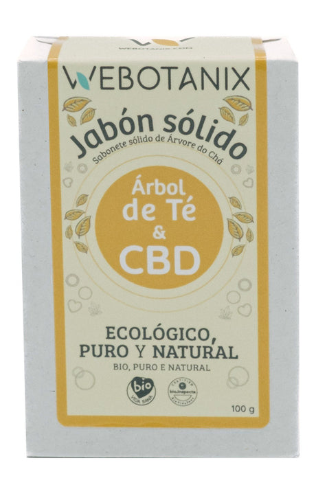 Jabón Sólido de Árbol de Té y CBD Bio · WeBotanix · 100 gramos