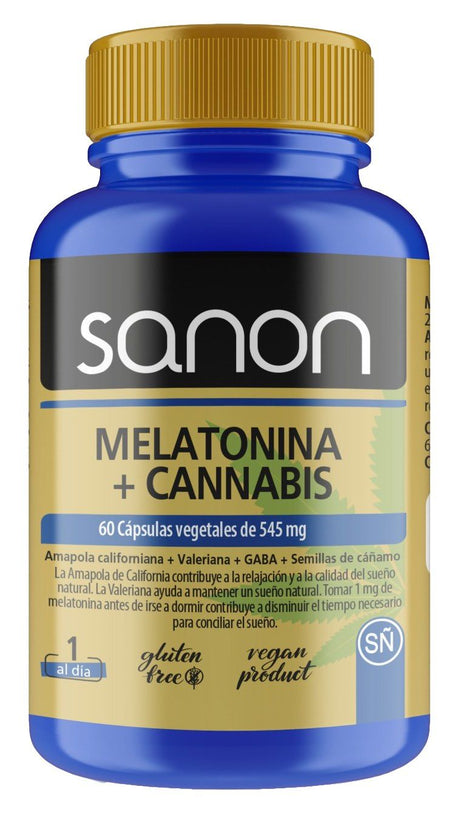 Melatonina + Cannabis · Sanon · 60 cápsulas