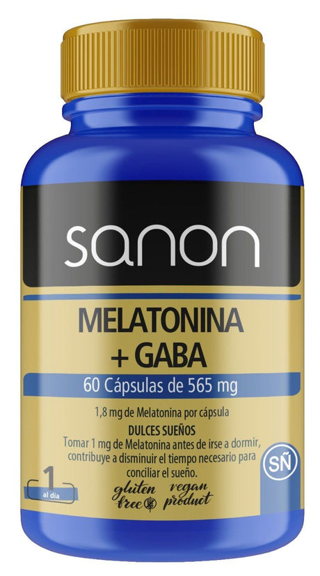 Melatonina + Gaba · Sanon · 60 cápsulas