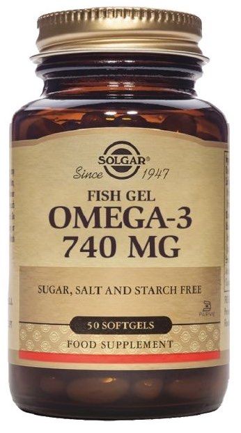 Omega 3 740 mg Fish Gel · Solgar · 50 cápsulas blandas