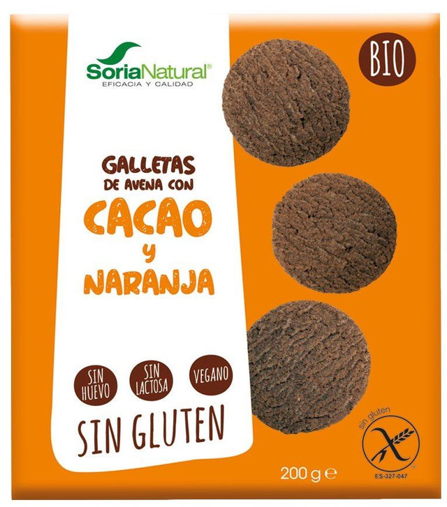 Galletas de Avena con Cacao y Naranja · Soria Natural · 200 gramos