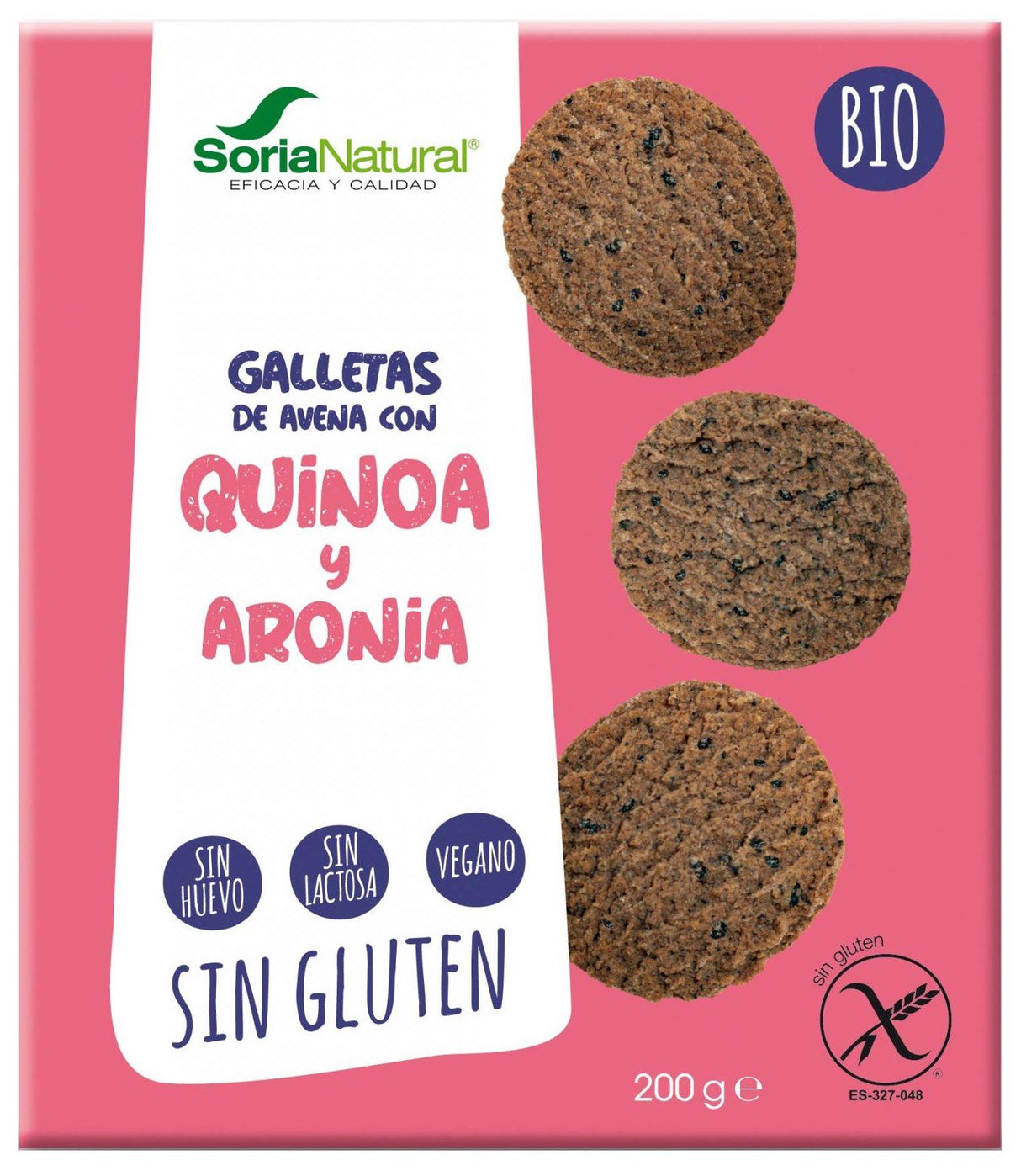 Galletas de Avena con Quinoa y Aronia · Soria Natural · 200 gramos