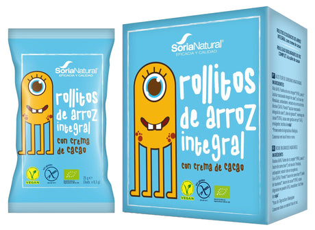 Rollitos de Arroz Integral con Crema de Cacao · Soria Natural · 4x25 gramos