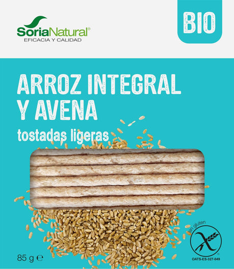 Tostadas Ligeras de Arroz Integral y Avena · Soria Natural · 85 gramos