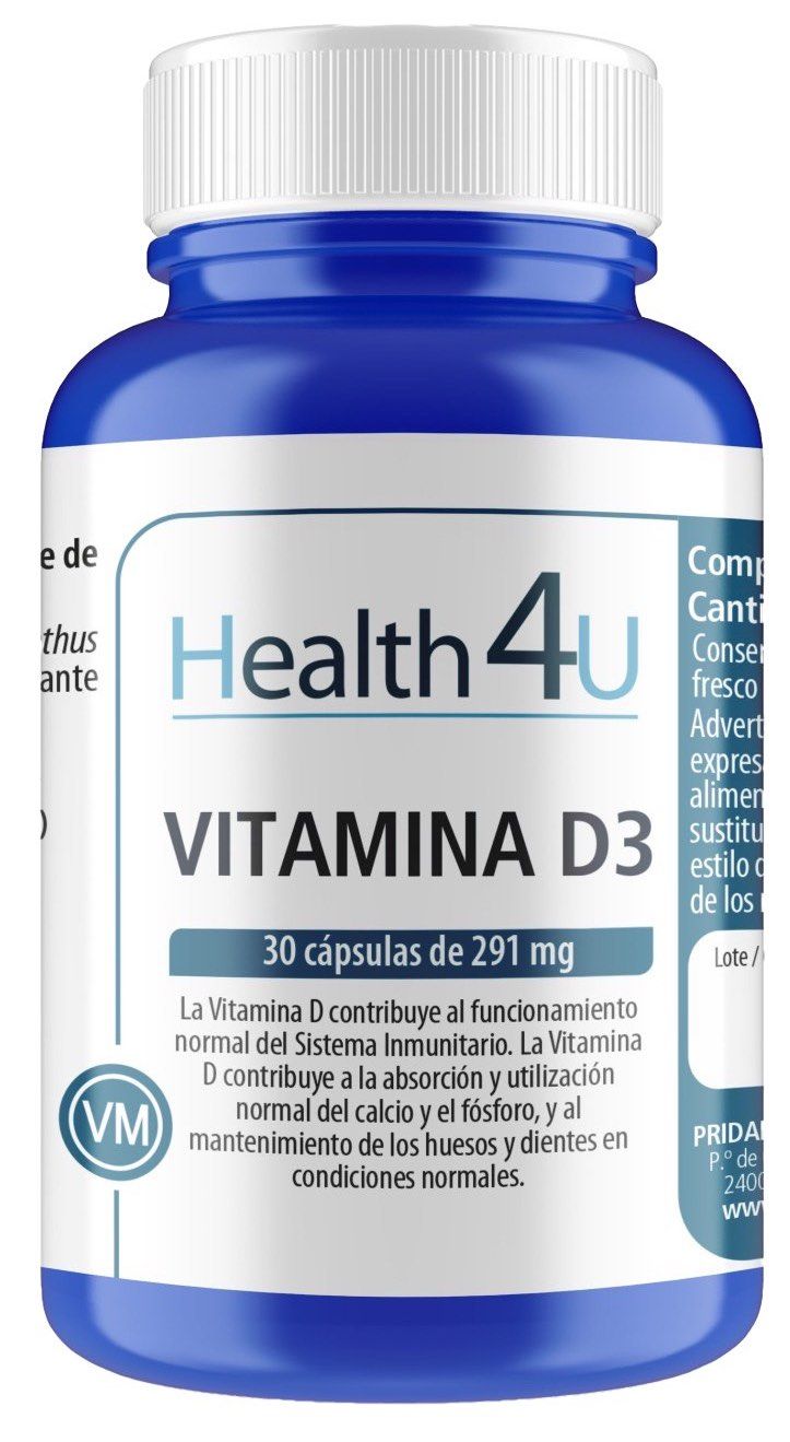 Vitamina D3 · Health4U · 30 cápsulas