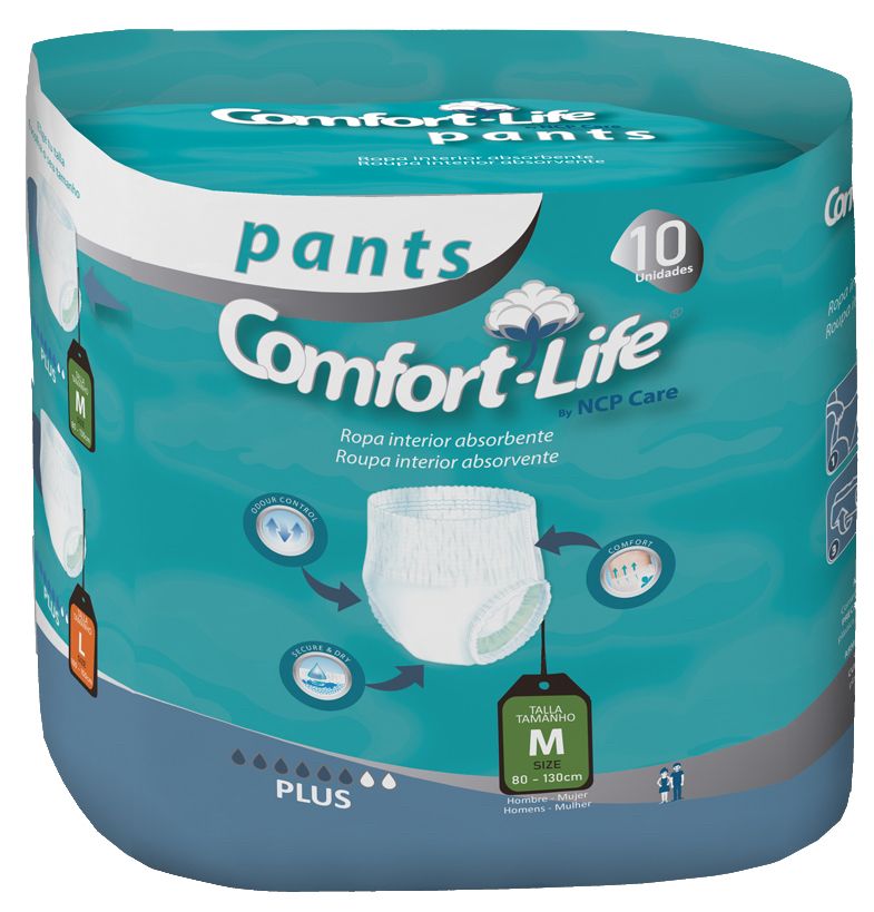 Braga-Pañal Unisex Talla M · Comfort Life · 10 unidades