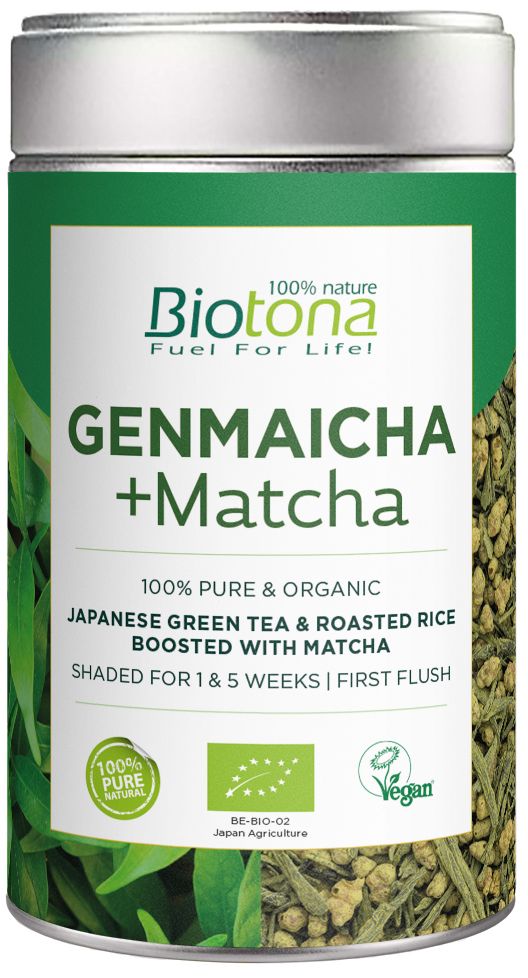 Té Genmaicha + Matcha · Biotona · 80 gramos