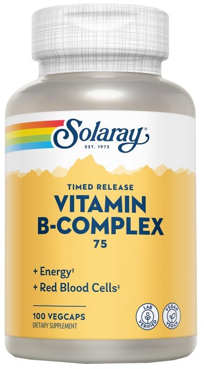 Vitamin B-Complex 75 - Acción Retardada · Solaray · 100 cápsulas