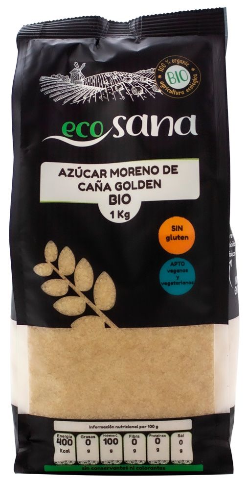 Azúcar Moreno Caña Golden Bio · Ecosana · 1 kg