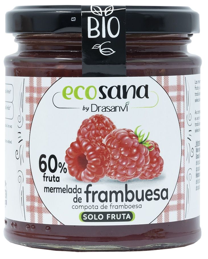 Mermelada Extra de Frambuesa Sin Azúcar Bio · Ecosana · 255 gramos