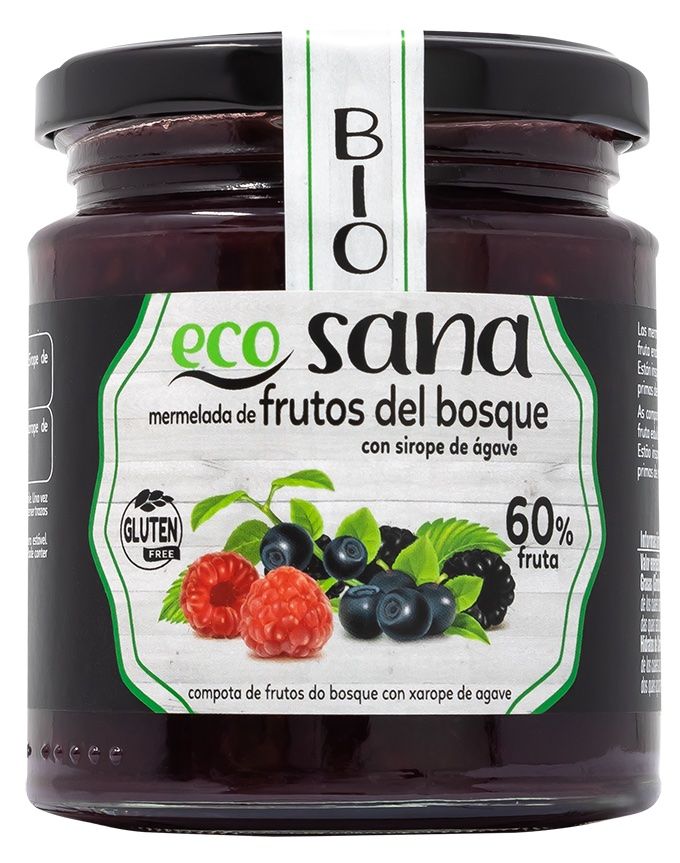 Mermelada de Frutos del Bosque con Sirope de Ágave · Ecosana · 260 gramos