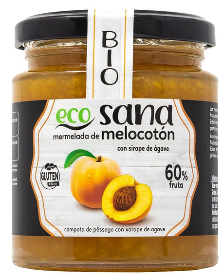 Mermelada de Melocotón con Sirope de Ágave Bio · Ecosana · 260 gramos