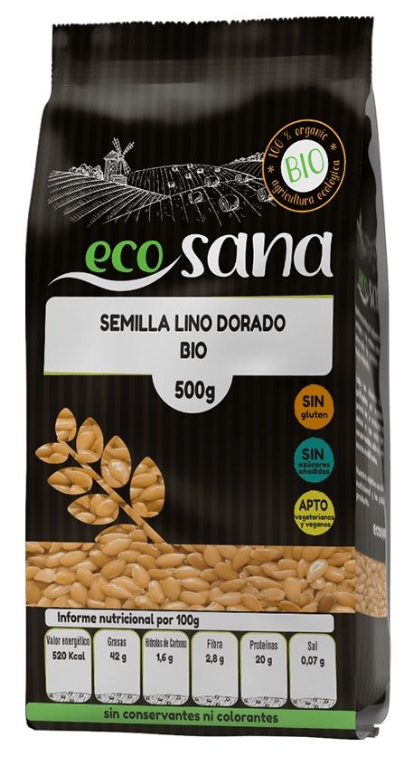 Semilla de Lino Dorado Bio · Ecosana · 500 gramos