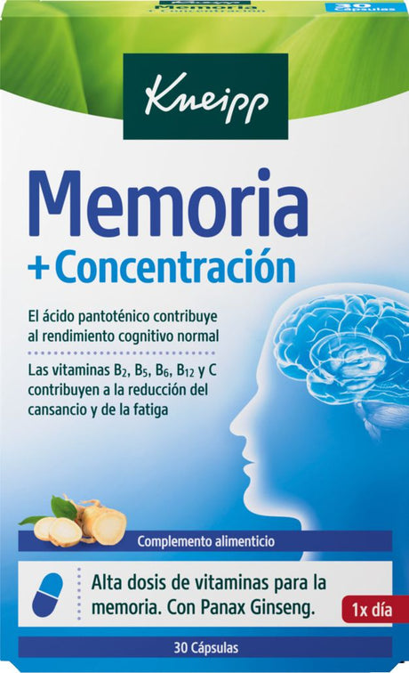 Memoria + Concentración · Kneipp · 30 cápsulas