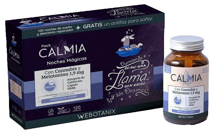 Pack Calmia Noche + Antifaz Gratis · WeBotanix · 2x60 cápsulas