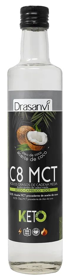 Aceite de Coco Puro C8 100% MCT Keto · Drasanvi · 500 ml