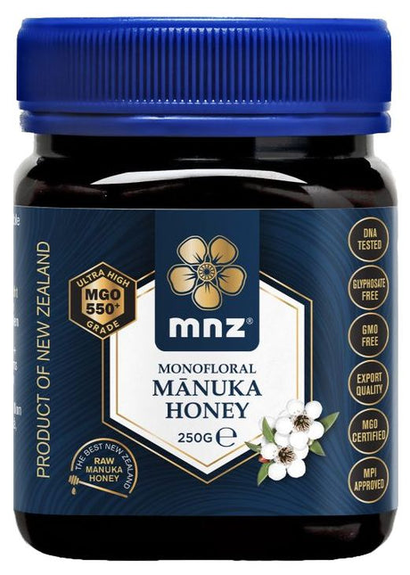 Miel de Manuka Raw Monofloral MGO 550+ · Manuka World · 250 gramos