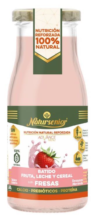 Batido de Frutas, Leche y Cereal con Fresas · Natursenior · 260 gramos