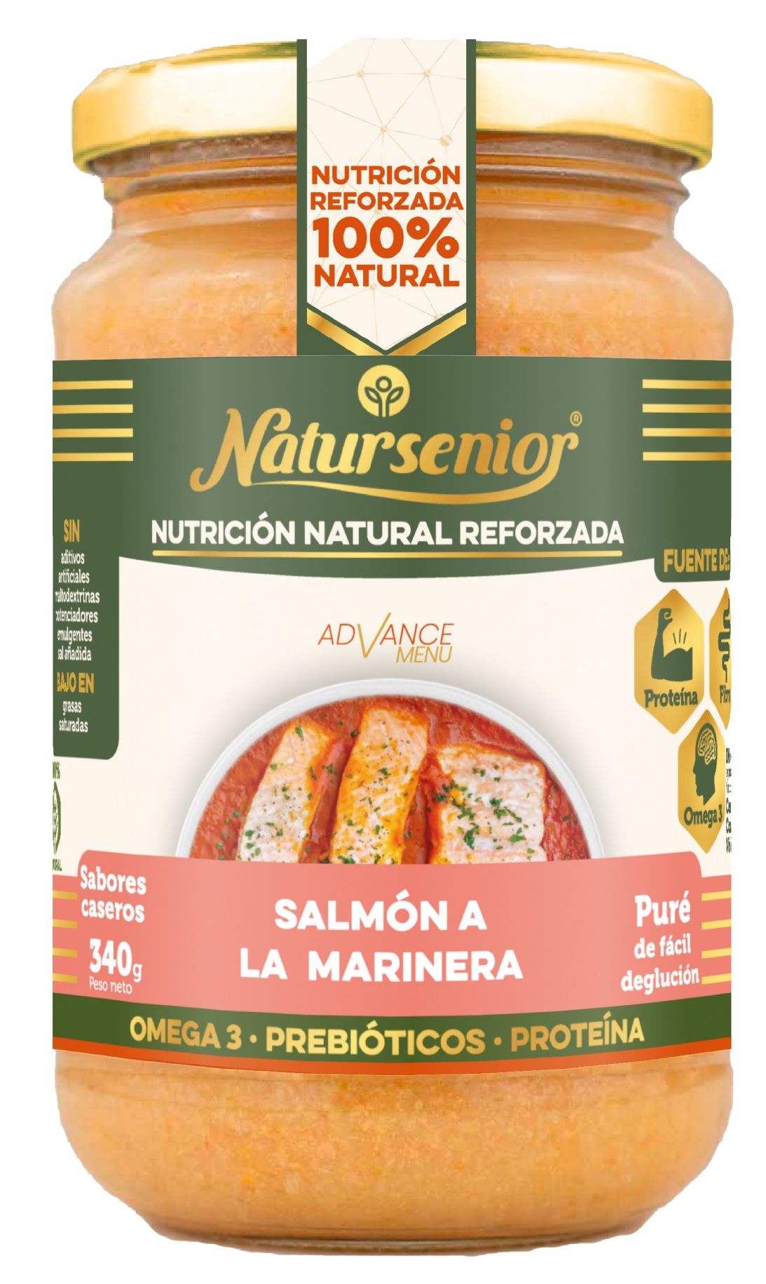 Tarro de Puré de Salmón a la Marinera · Natursenior · 340 gramos