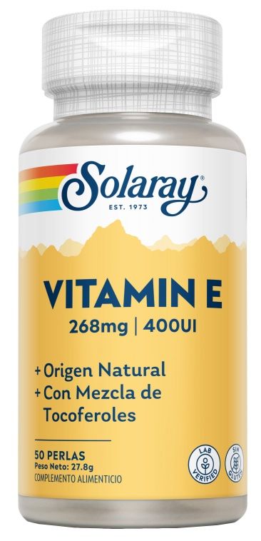 Vitamina E 400 UI · Solaray · 50 perlas