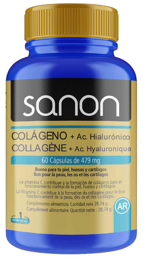 Colágeno + Ácido Hialurónico · Sanon · 60 cápsulas