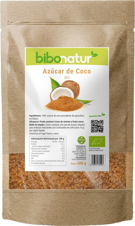 Azúcar de Coco Bio · Bibonatur · 500 gramos