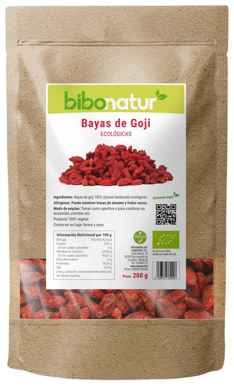 Bayas de Goji Eco · Bibonatur · 200 gramos