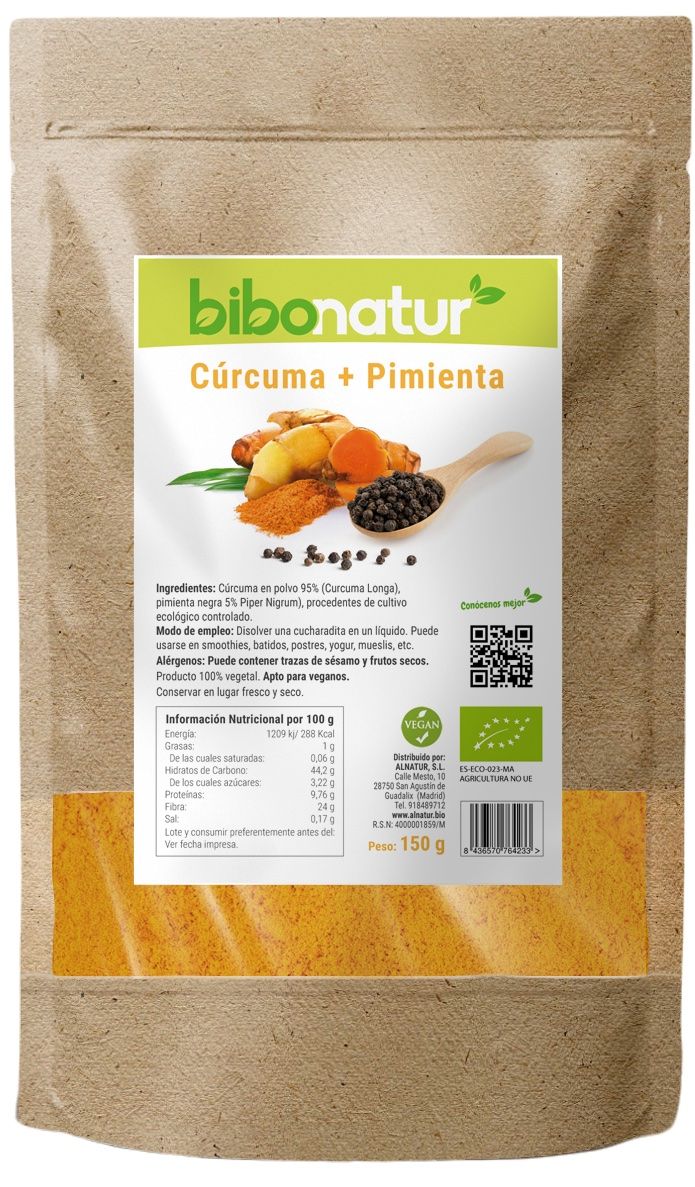 Cúrcuma + Pimienta · Bibonatur · 150 gramos