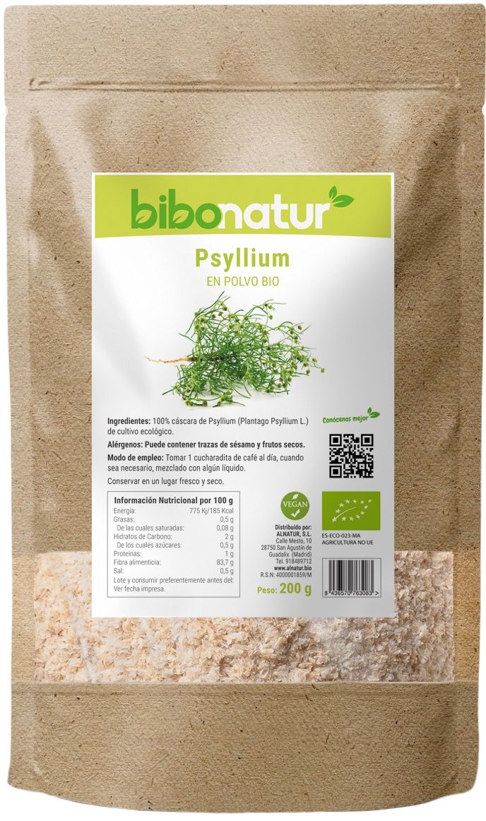 Psyllium en Polvo Bio · Bibonatur · 200 gramos