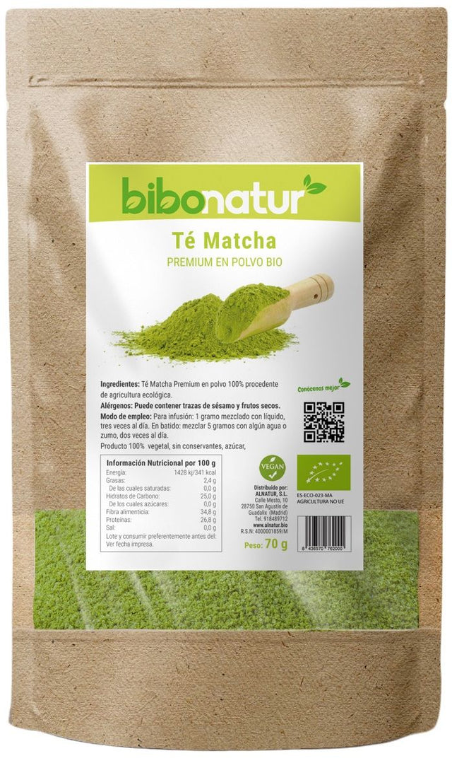 Té Matcha Premium en Polvo Bio · Bibonatur · 70 gramos